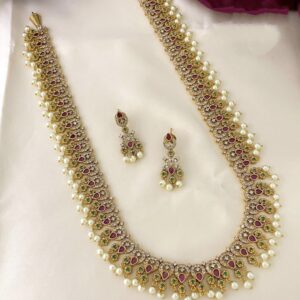 Beautiful multi colour with pearl design haram set