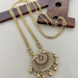 Premium gold three layer pendant chain