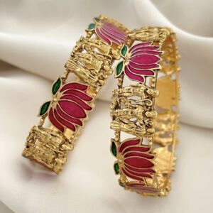 Matte finish lotus design bangles