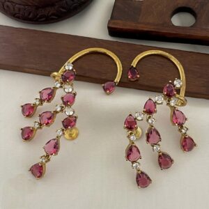 Antique gold strawberry stone bluetooth earing