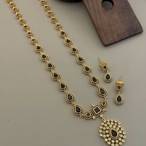 Premium quality dark purple stone haram set