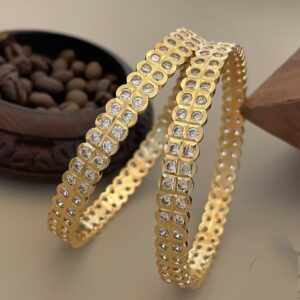 Premium quality cz stone bangles size-2.10
