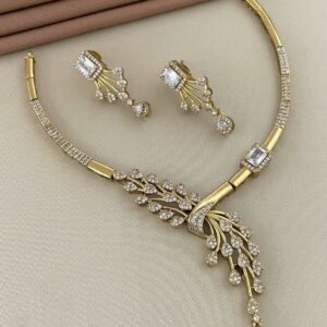 Elegant diamond cut fancy neckset