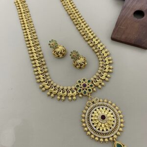 Traditional real gold finishing haram set